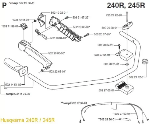 Gázbowden Husqvarna 240R , GR41