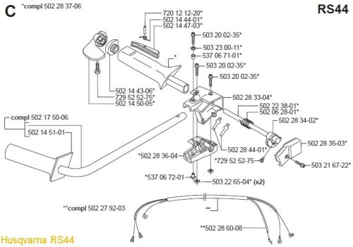 Gázbowden Husqvarna RS 44