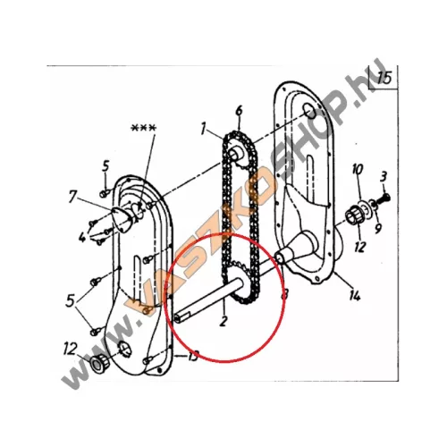 Kihajtó tengely lánckerékkel MTD Cub Cadet