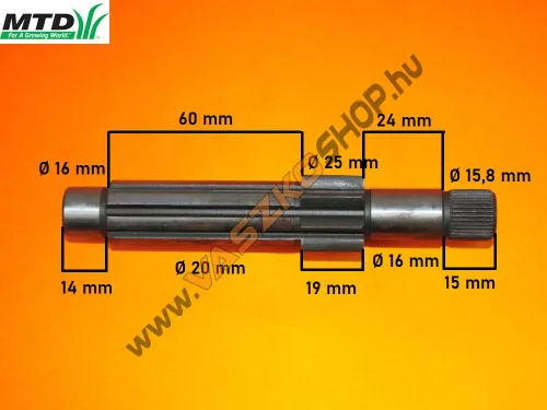 Hajtómű tányérkerék tengely MTD 711-04823