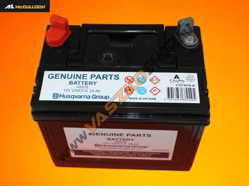 Akkumulátor fűnyíró traktor McCulloch M115-77TC 24AH (jobb pozítívos)